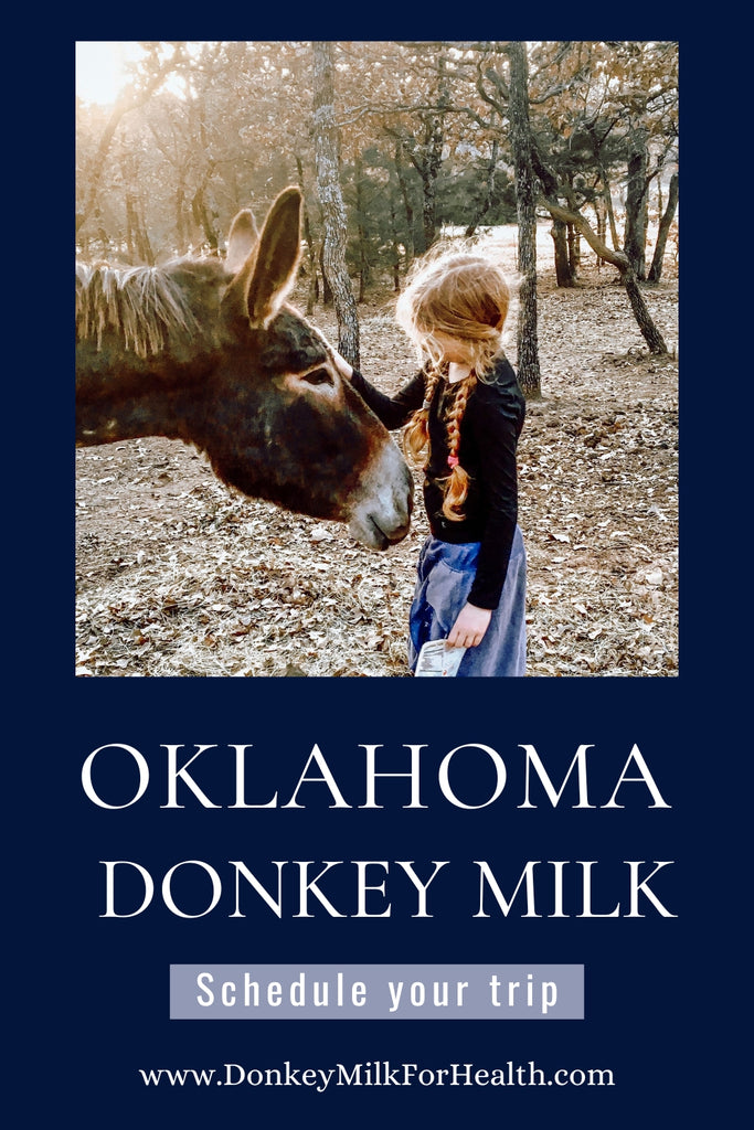 Depósito para programar la recogida de leche cruda de burra en Oklahoma Donkey Dairy
